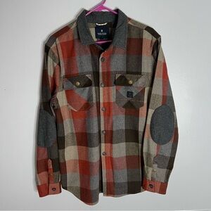 Roark Revival The Nordsman Flannel Long Sleeve Shirt Mens Large Orange